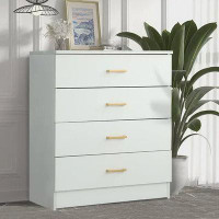 Latitude Run® White 4-Drawer Wood Dressers For Bedroom