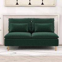 Mercer41 Modern Upholstered Armless Loveseat, Sofa Couch for Living Room