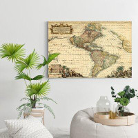World Menagerie Antique Map of America II - Wrapped Canvas Print