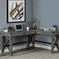 Gracie Oaks Modern Study Room Writing Desk Lift Top In Weathered Grey Finish