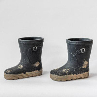August Grove Set Of 2 Cement Boots Planters