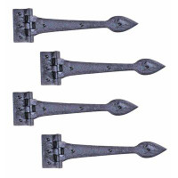 The Renovators Supply Inc. Heart Tip Rough Forged Iron Door Strap Hinge