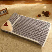 Tucker Murphy Pet™ Soft Washable Dogs Bed Mat Luxury  Plush Dog Crate Pad Sleeping Mattress L-Coffee
