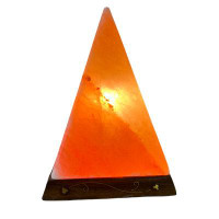 Dakota Fields Himalayan Pink Salt Lamp - Pyramid, Individually Hand Crafted Himalayan Pink Salt Lamps, Amber Glow, Woode