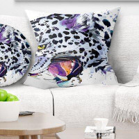 Made in Canada - East Urban Home Animal Ferocious Snow Leopard Face Pillow