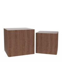 Millwood Pines MDF Nesting Table/Side Table/Coffee Table/End Table For Living Room,Office,Bedroom Walnut,Set Of 2