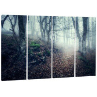 Design Art 'Old Style Path in Forest' 4 Piece Graphic Art on Wrapped Canvas Set