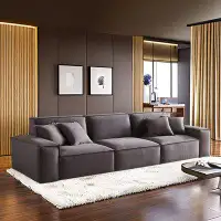 ABPEXI 118.01" Darkgray cloth Modular Sofa cushion couch