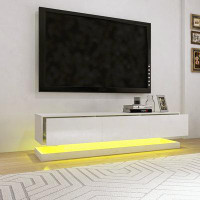 Ebern Designs TV Cabinet With 3 Drawers and Led Light Buletooth Control