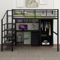 Mason & Marbles Emrys Full Loft Bed with Bookcase by Mason & Marbles