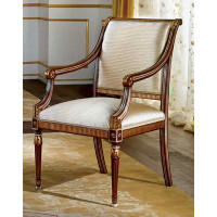David Michael Muslin Upholstered Arm Chair in Taupe