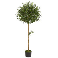 Fleur De Lis Living 54" Artificial Olive Tree Topiary in Planter