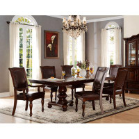 Canora Grey Traditional Style Dining Room Table W Leaf 2X Armchairs And 4X Side Chairs Dining 7Pc Set Cherry Finish Upho