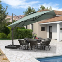 Arlmont & Co. Arlmont & Co. Cantilever Umbrella Outdoor Patio 11Ft Square Umbrella Large Cantilever Offset Umbrella Wind