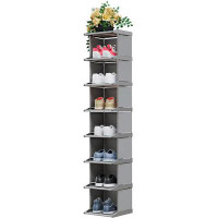 Ivy Bronx Maximize Space With DIY 8-Tier Narrow Shoe Rack: Stackable, Free-Standing Storage For Shoes, Vertical Organize