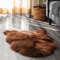 Walk On Me Faux Fur Area Rug Luxuriously Soft 2' X 3' Brown