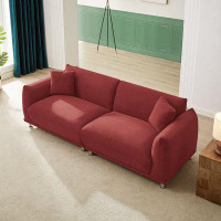Latitude Run® Loveseat Sofa Couch, Small Detachable Sofa Cover, Red