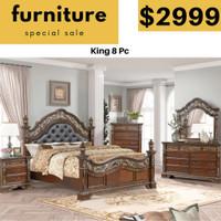 King Size Bedroom Set on Sale !! Financing available at 0% Interest !!