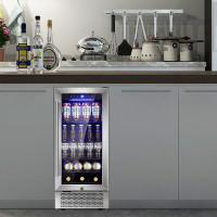 KELIVOL 15 Inch Beverage Refrigerator Buit-In Wine Cooler Mini Fridge