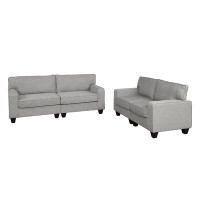 Ebern Designs 2 Piece Grey Living Room Upholstered Sofa And Loveseat Set