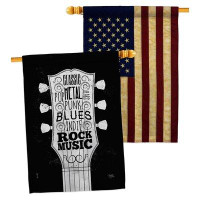 Breeze Decor Rock Music House Flags Pack Interests Yard Banner 28 X 40 Inches Double-Sided Decorative Home Decor