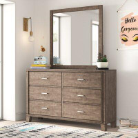 Greyleigh™ Teen Ackland 6 Drawer 58" W Double Dresser with Mirror