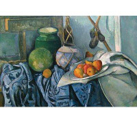 Vault W Artwork Still Life with Ginger Jar and Egg Plants by Paul Cezanne - Print