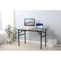 Toeasliving Folding table desk black  47x24 inches  computer Workstation No Install