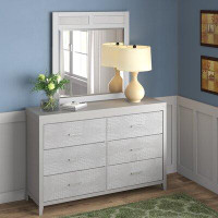 Willa Arlo™ Interiors Shue 6 Drawer 56'' W Double Dresser with Mirror