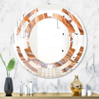 East Urban Home Space Marbled Geode 2 Modern & Contemporary Frameless Wall Mirror