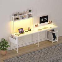 babevy L Shaped Computer Desk With Storage Shelves