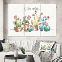 East Urban Home Cabin & Lodge 'Desert Botanical Bloom III' Painting Multi-Piece Image on Wrapped Canvas