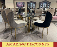Amazing Discounts on Dining Table Set with Gold Base