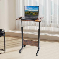 17 Stories Portable Laptop Desk Standing Desk Rolling Computer Stand With Adjustable Height
