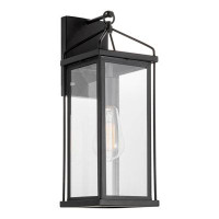 17 Stories 17 Stories Bedford 16" 1-Light Industrial Farmhouse Weather Resistant Indoor Outdoor Wall Sconce + Clear Glas