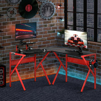 Gaming Desk 49.25" x 49.25" x 29.5" Red