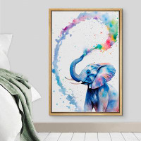 wall26 " Playful Watercolor Elephant Abstract Animal Vibrant Multocolor Nursery Room Decor Modern Art " on