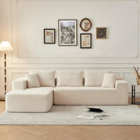 Latitude Run® L-Shape Sectional Sofa Couch with Chaise Lounge with Pillow