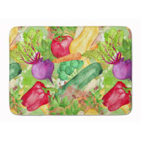 East Urban Home 19 In X 27 In Watercolor Vegetables Farm To Table Machine Washable Memory Foam Mat