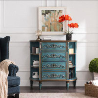 SUPROT Solid Wood 4 - Drawer Accent Chest