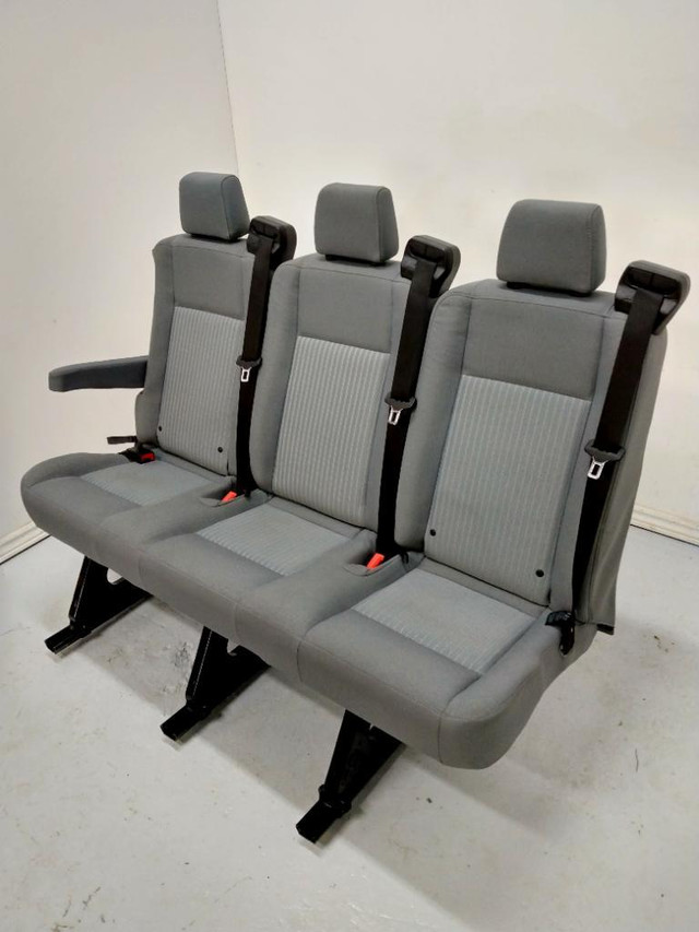 Ford Transit Passenger Van 2018 Removable 55 in. Grey Cloth Triple Bench Seat Universal Fit Cargo Camper Work VANLIFE in Other Parts & Accessories - Image 2