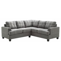 Angel Queen Modern Wood Sectional Sofa With Tufted Back