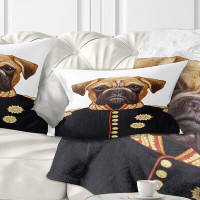 Made in Canada - East Urban Home Animal Funny Boxer Dog in Military Uniform Lumbar Pillow