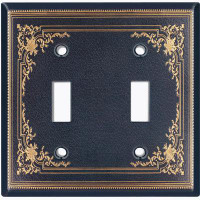 WorldAcc Metal Light Switch Plate Outlet Cover (Victorian Vintage Frame Black  - Single Toggle)