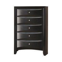 Red Barrel Studio Ica 49 Inch Tall Dresser Chest, 5 Chambered Drawers, Felt Lined, Black