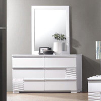 Hokku Designs Raffaele 6 Drawer Double Dresser with Mirror