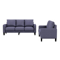 Latitude Run® Modern Living Room Furniture Sofa In Dark Grey Fabric 2+3 Seat