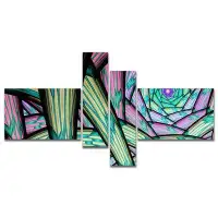 Made in Canada - East Urban Home 'Purple Fractal Endless Tunnel' Graphic Art Print Multi-Piece Image on Canvas