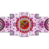 Made in Canada - Design Art 'Pink Psychedelic Relaxing Art' Graphic Art Print Multi-Piece Image on Canvas