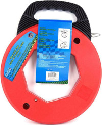 100 FOOT STEEL FISH TAPE FOR PULLING WIRES THROUGH CONDUITS, WALLS, FLOORS, AND CEILINGS - Only $24.95!
